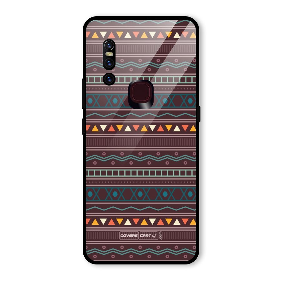 Classic Aztec Pattern Glass Back Case for Vivo V15