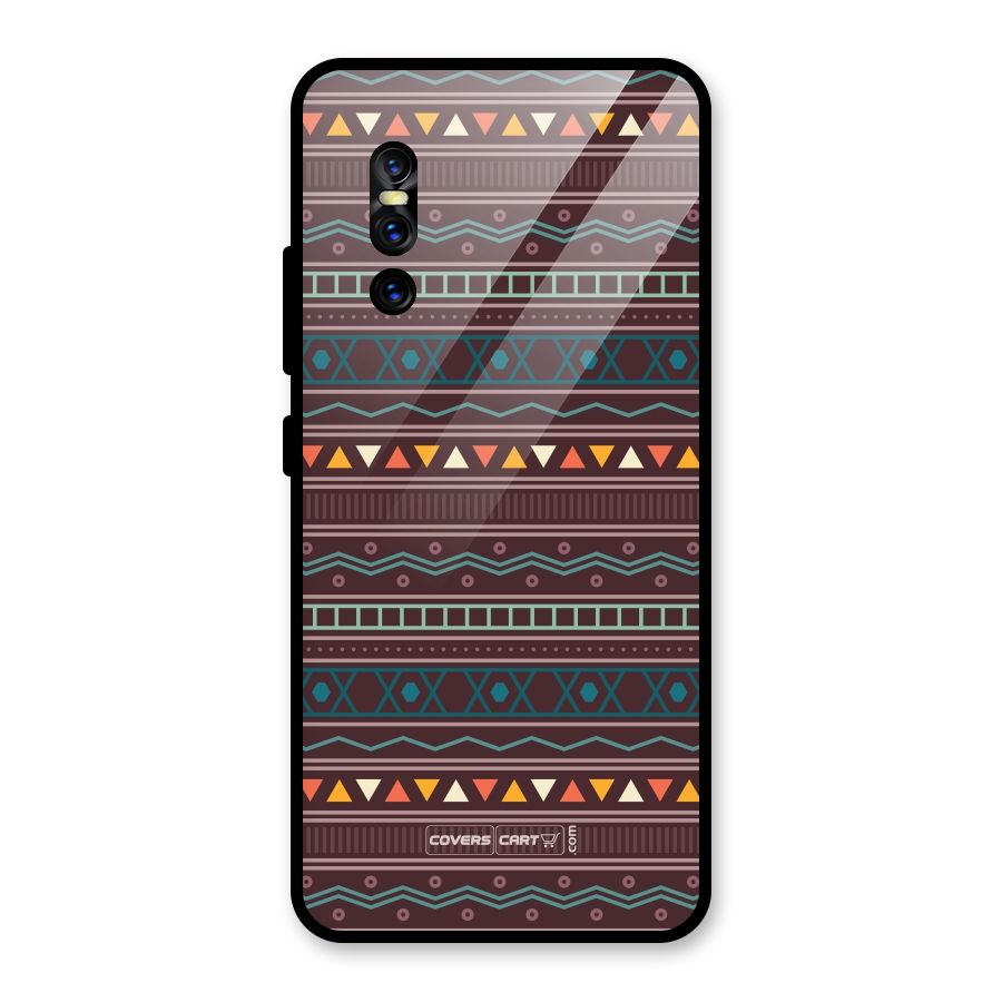 Classic Aztec Pattern Glass Back Case for Vivo V15 Pro