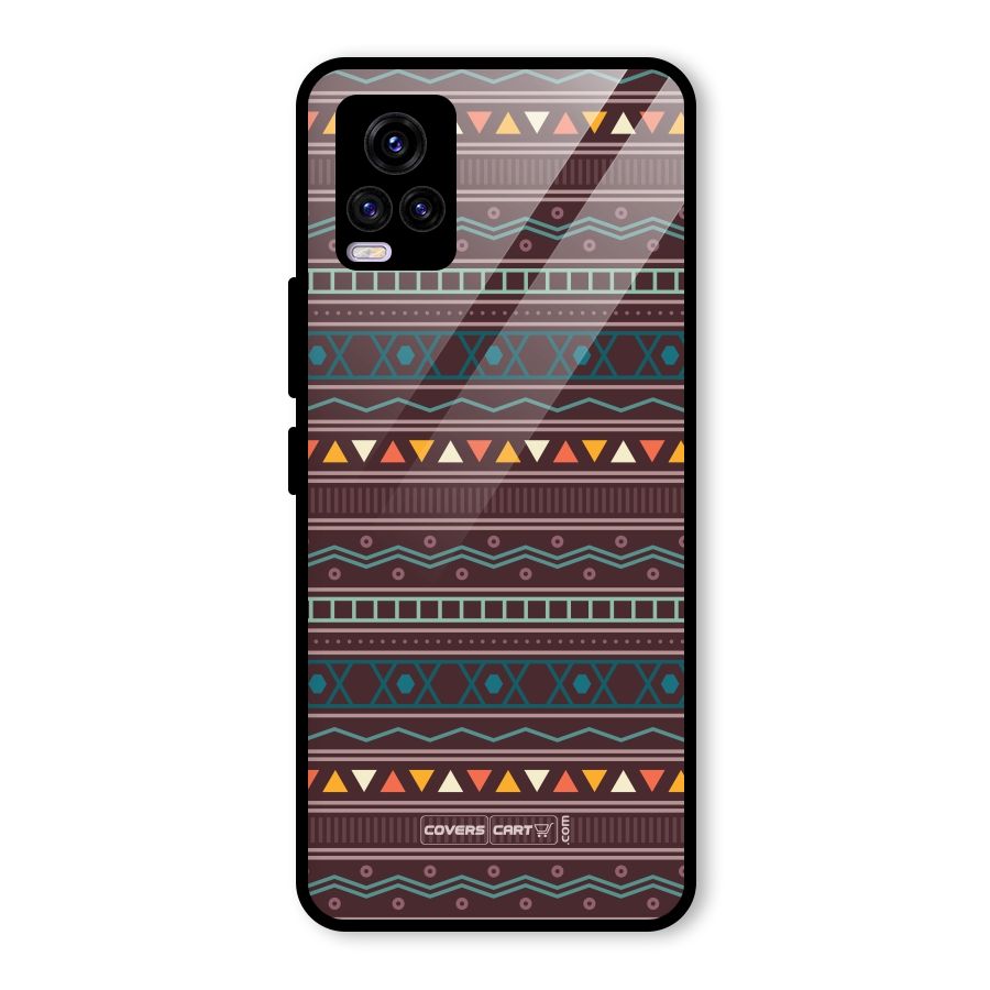 Classic Aztec Pattern Glass Back Case for Vivo V20