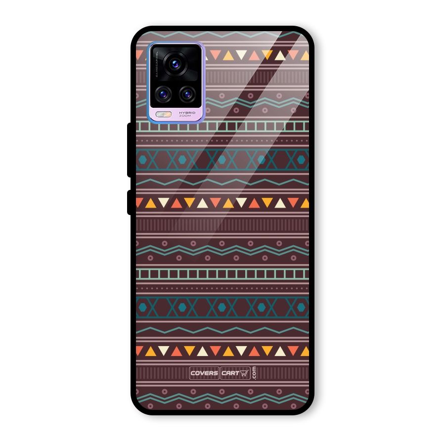 Classic Aztec Pattern Glass Back Case for Vivo V20 Pro