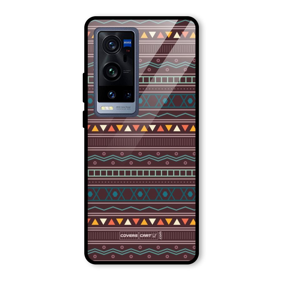 Classic Aztec Pattern Glass Back Case for Vivo X60 Pro Plus