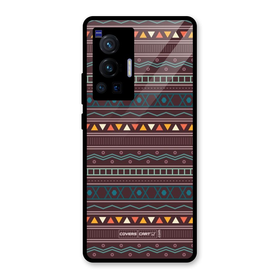 Classic Aztec Pattern Glass Back Case for Vivo X70 Pro