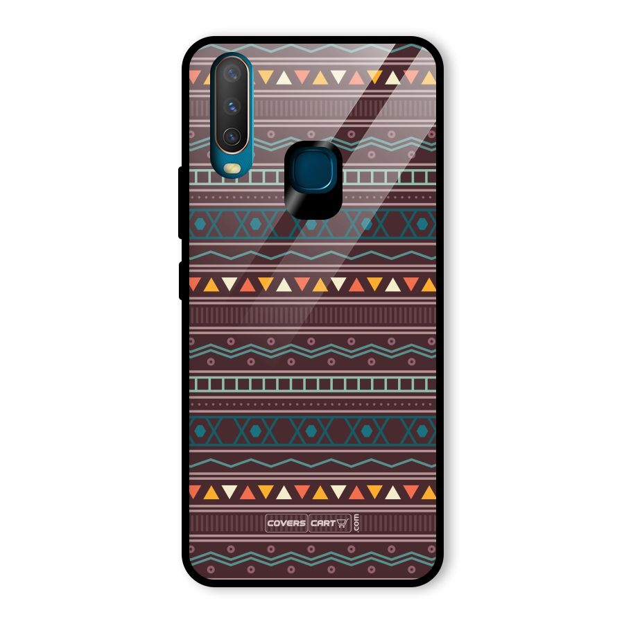 Classic Aztec Pattern Glass Back Case for Vivo Y17