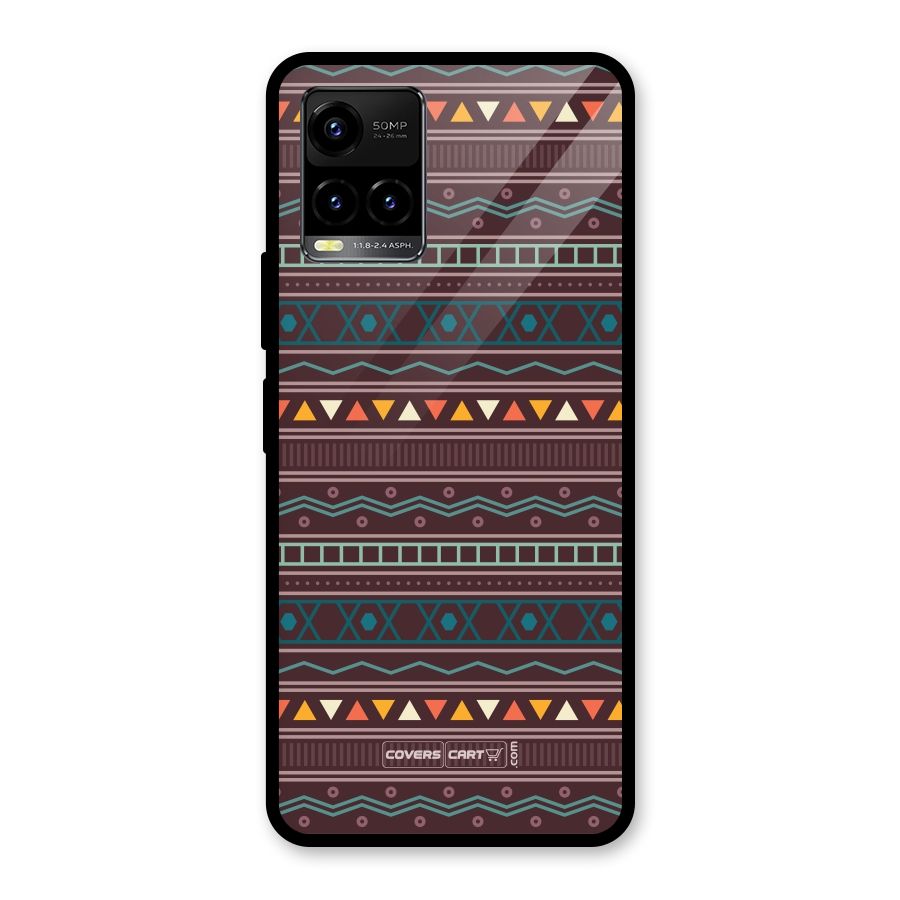 Classic Aztec Pattern Glass Back Case for Vivo Y21A