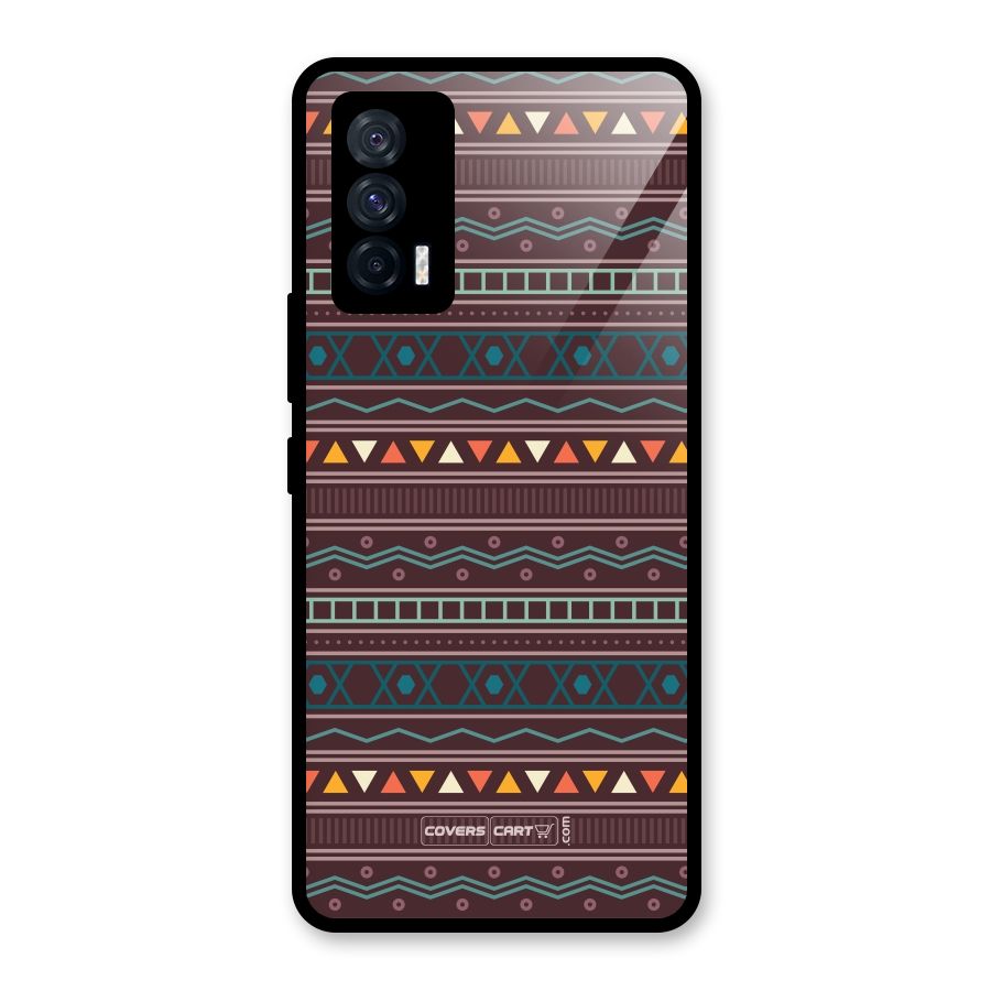 Classic Aztec Pattern Glass Back Case for Vivo iQOO 7 5G