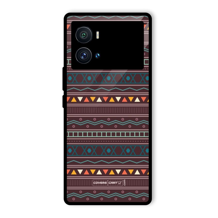 Classic Aztec Pattern Glass Back Case for Vivo iQOO 9 Pro