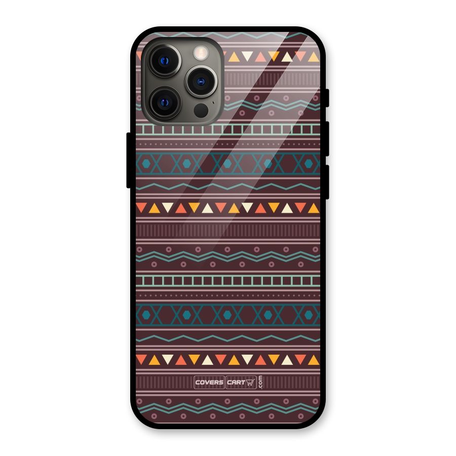 Classic Aztec Pattern Glass Back Case for iPhone 12 Pro Max