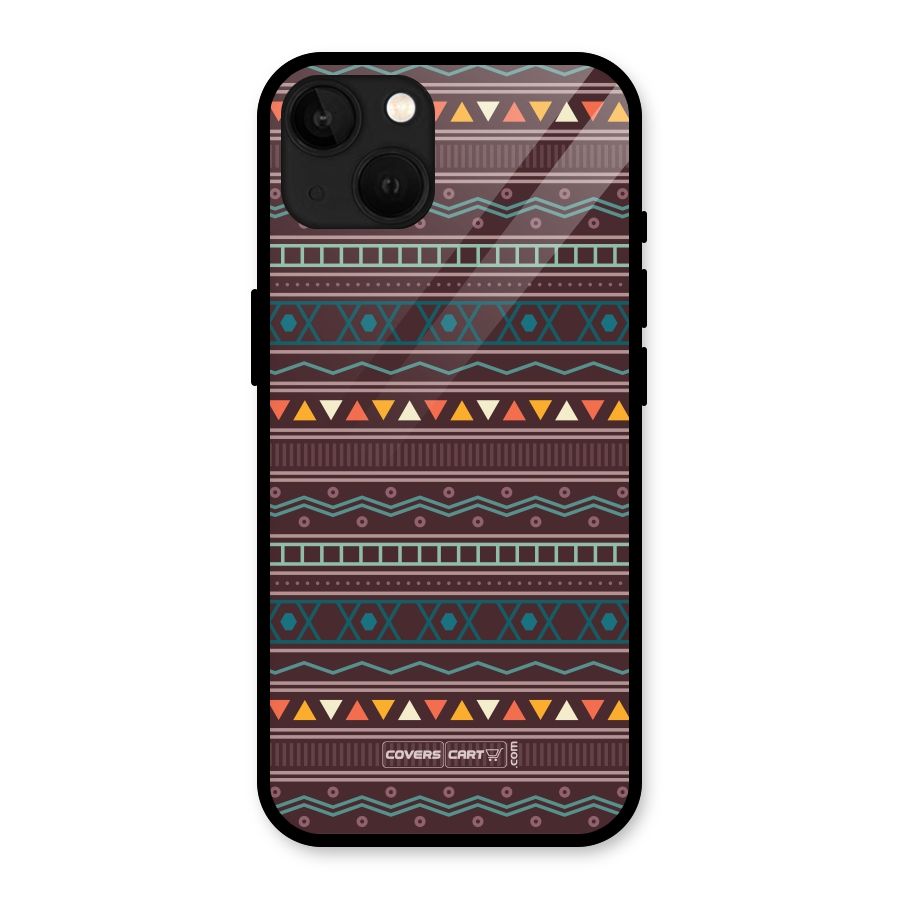 Classic Aztec Pattern Glass Back Case for iPhone 13