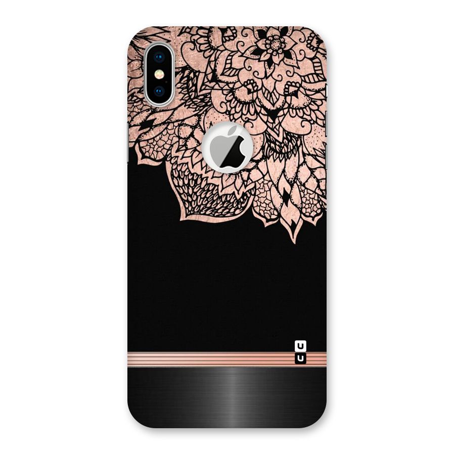 Classic Black Sleak Design Back Case for iPhone X Logo Cut