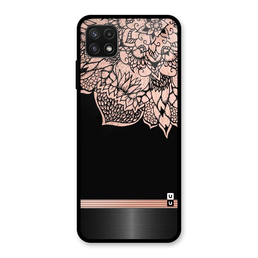 Classic Black Sleak Design Glass Back Case for Galaxy A22 5G