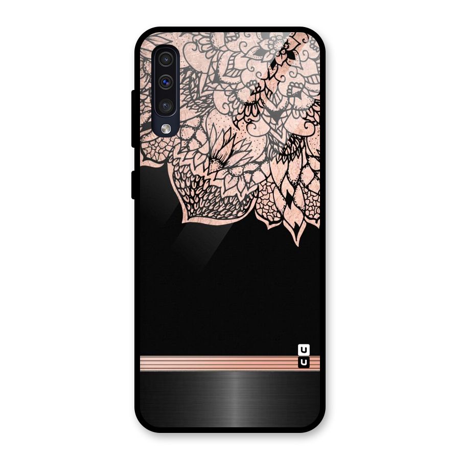 Classic Black Sleak Design Glass Back Case for Galaxy A50s