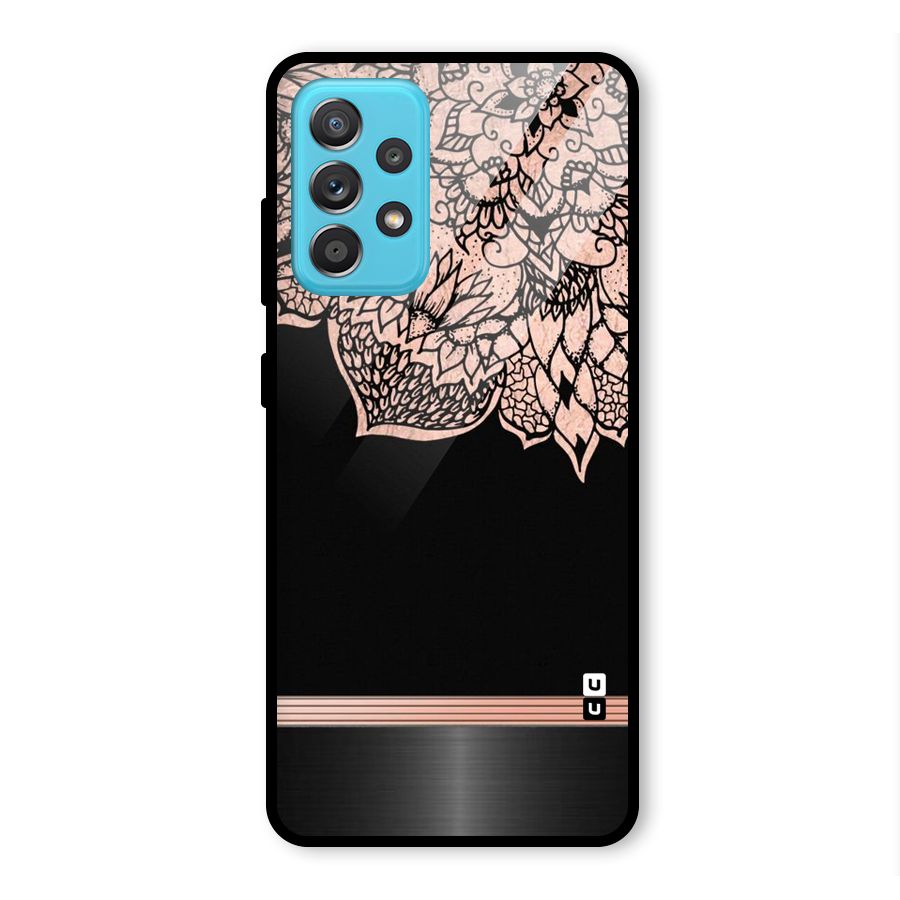 Classic Black Sleak Design Glass Back Case for Galaxy A52