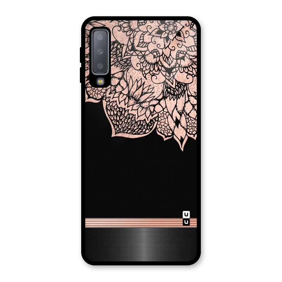Classic Black Sleak Design Glass Back Case for Galaxy A7 (2018)