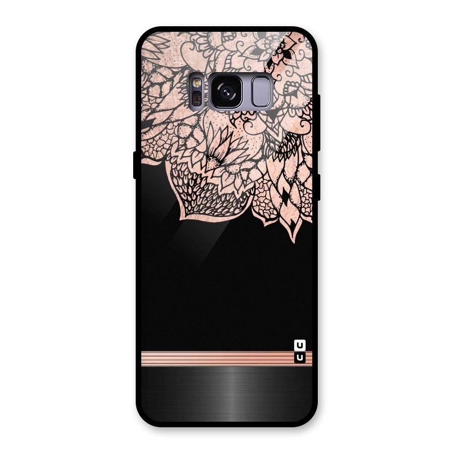 Classic Black Sleak Design Glass Back Case for Galaxy S8