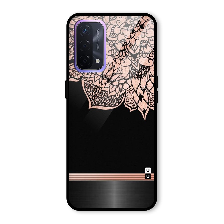 Classic Black Sleak Design Glass Back Case for Oppo A74 5G