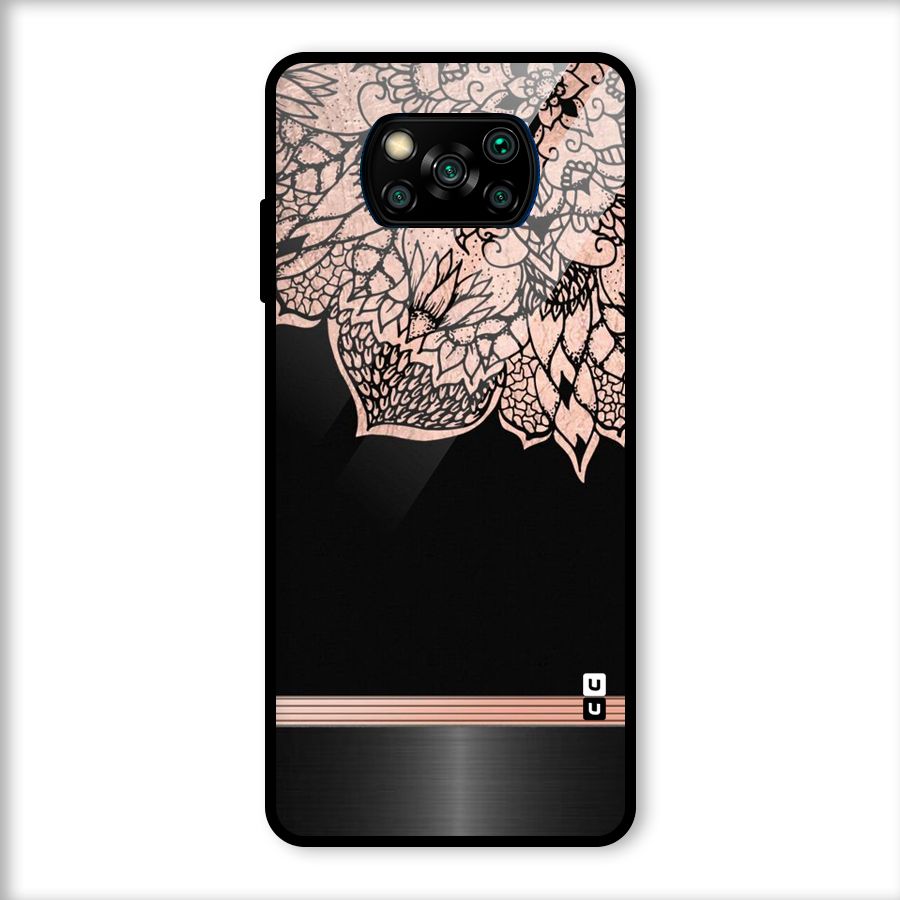 Classic Black Sleak Design Glass Back Case for Poco X3