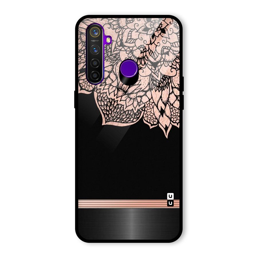 Classic Black Sleak Design Glass Back Case for Realme 5 Pro