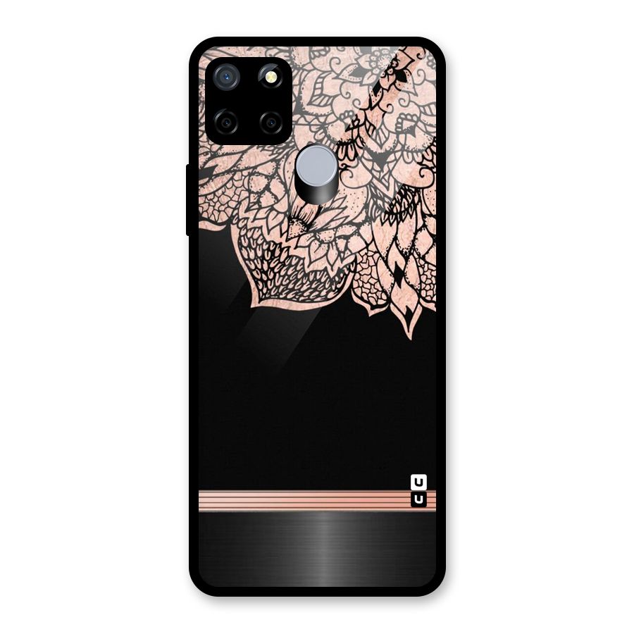 Classic Black Sleak Design Glass Back Case for Realme C15