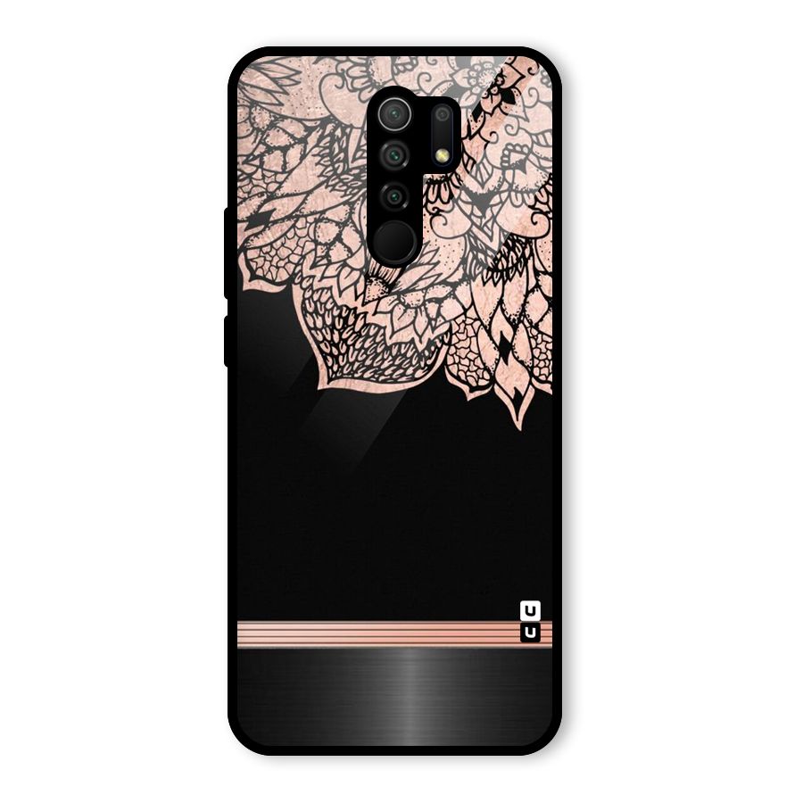 Classic Black Sleak Design Glass Back Case for Redmi 9 Prime