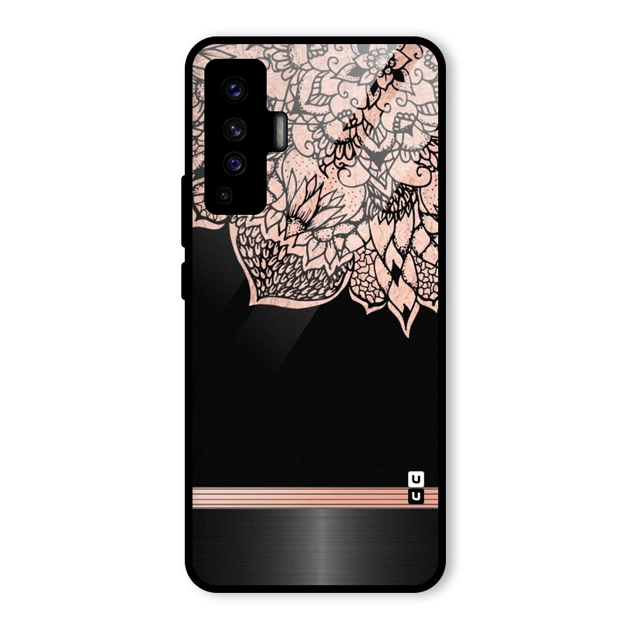 Classic Black Sleak Design Glass Back Case for Vivo X50