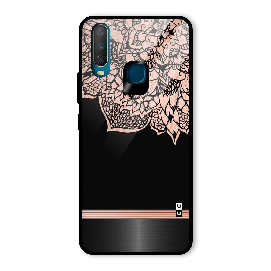 Classic Black Sleak Design Glass Back Case for Vivo Y15
