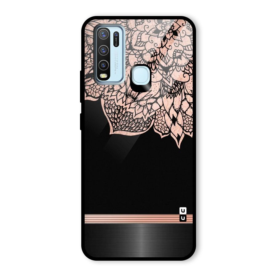 Classic Black Sleak Design Glass Back Case for Vivo Y30