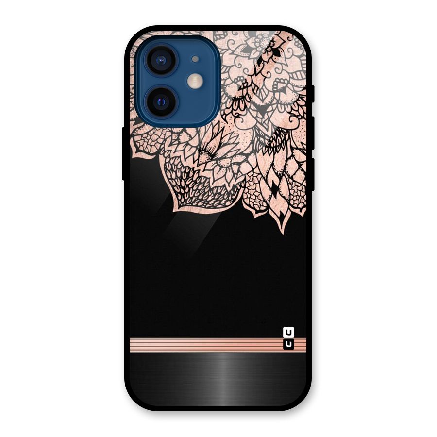 Classic Black Sleak Design Glass Back Case for iPhone 12 Mini