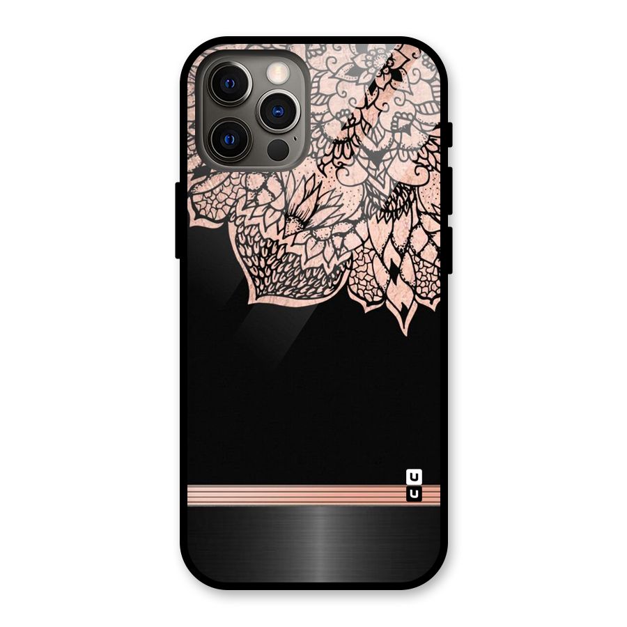 Classic Black Sleak Design Glass Back Case for iPhone 12 Pro