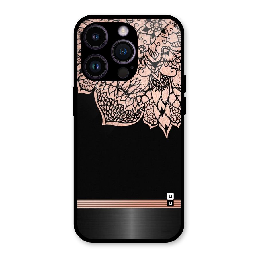 Classic Black Sleak Design Glass Back Case for iPhone 14 Pro