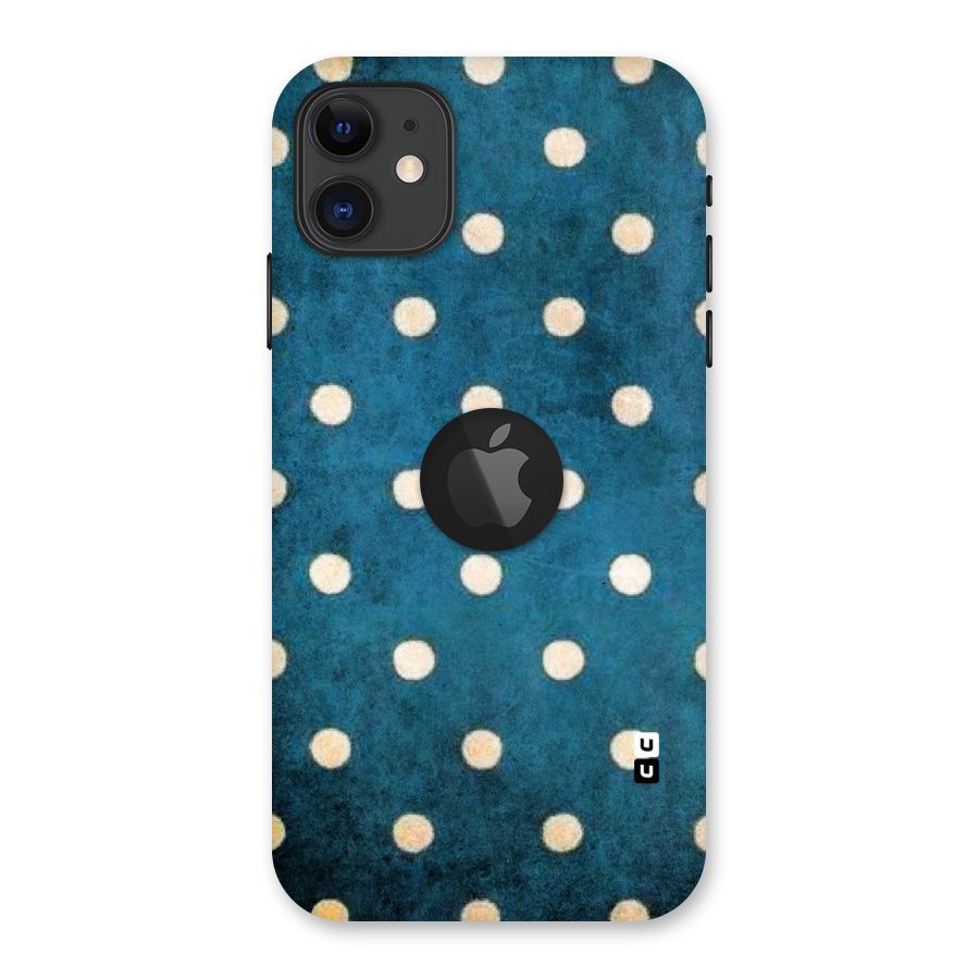 Classic Blue Polka Back Case for iPhone 11 Logo Cut
