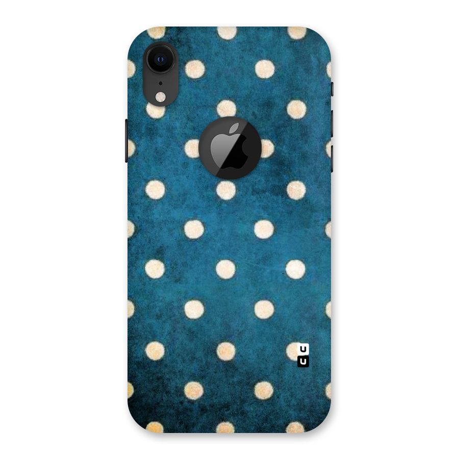Classic Blue Polka Back Case for iPhone XR Logo Cut
