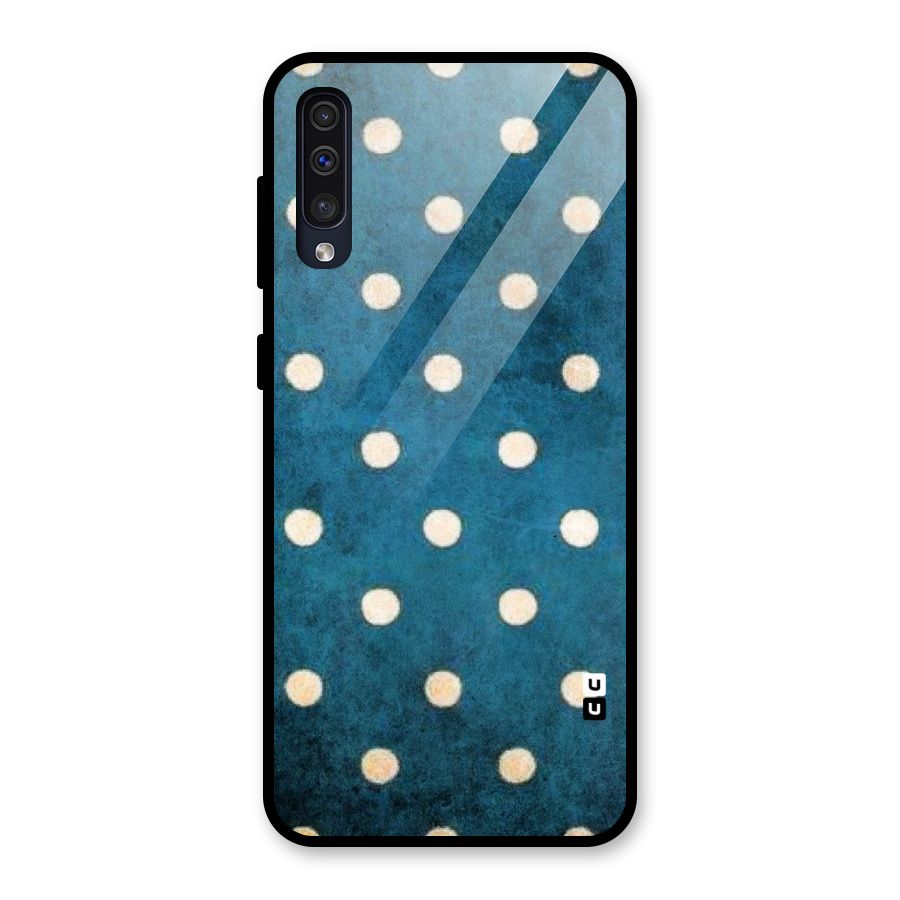 Classic Blue Polka Glass Back Case for Galaxy A30s