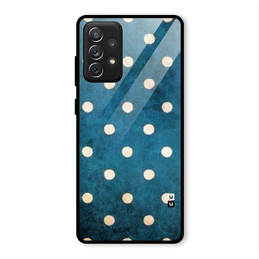 Classic Blue Polka Glass Back Case for Galaxy A72