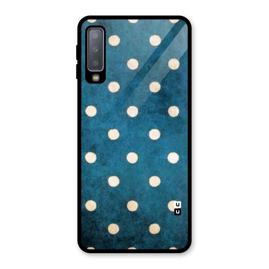 Classic Blue Polka Glass Back Case for Galaxy A7 (2018)