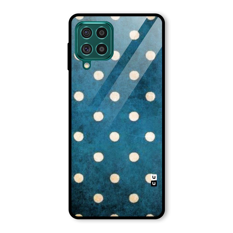 Classic Blue Polka Glass Back Case for Galaxy F62