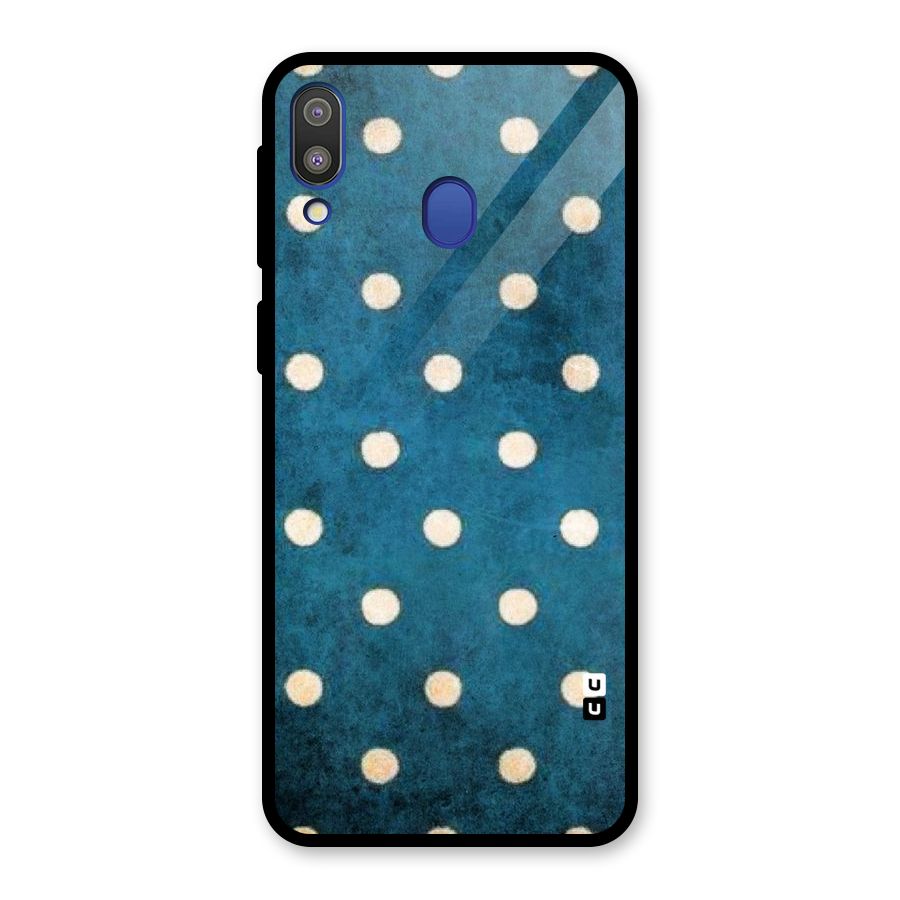 Classic Blue Polka Glass Back Case for Galaxy M20