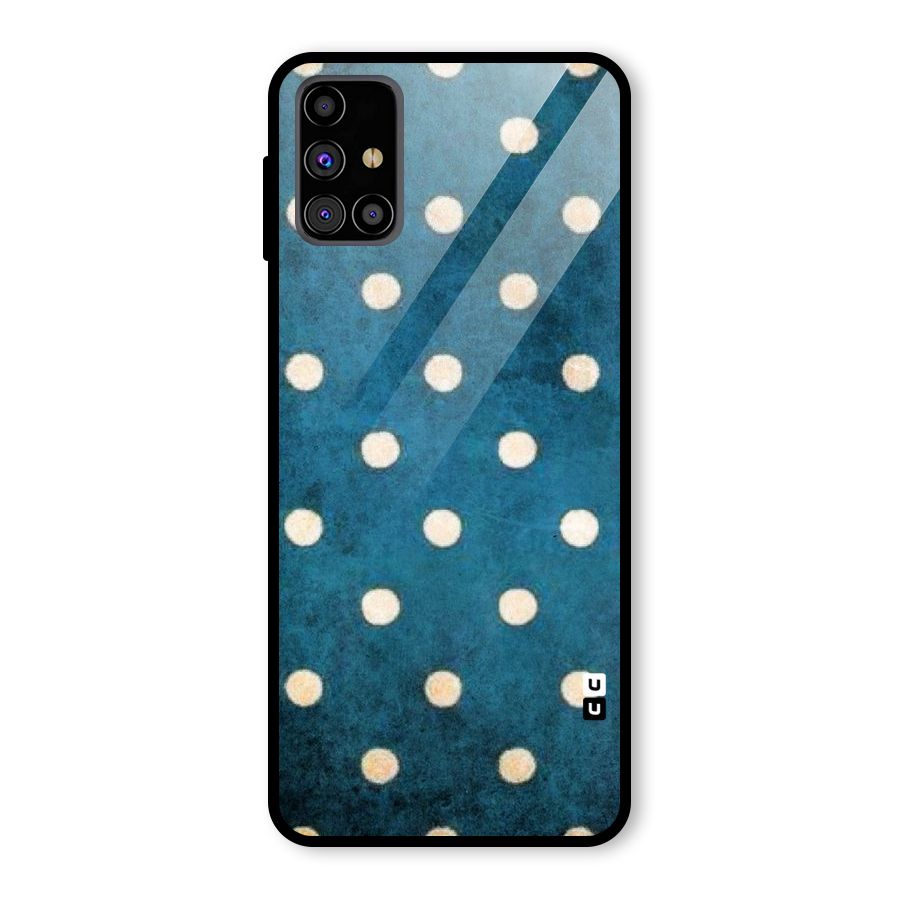 Classic Blue Polka Glass Back Case for Galaxy M31s
