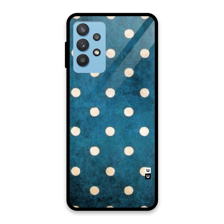 Classic Blue Polka Glass Back Case for Galaxy M32 5G