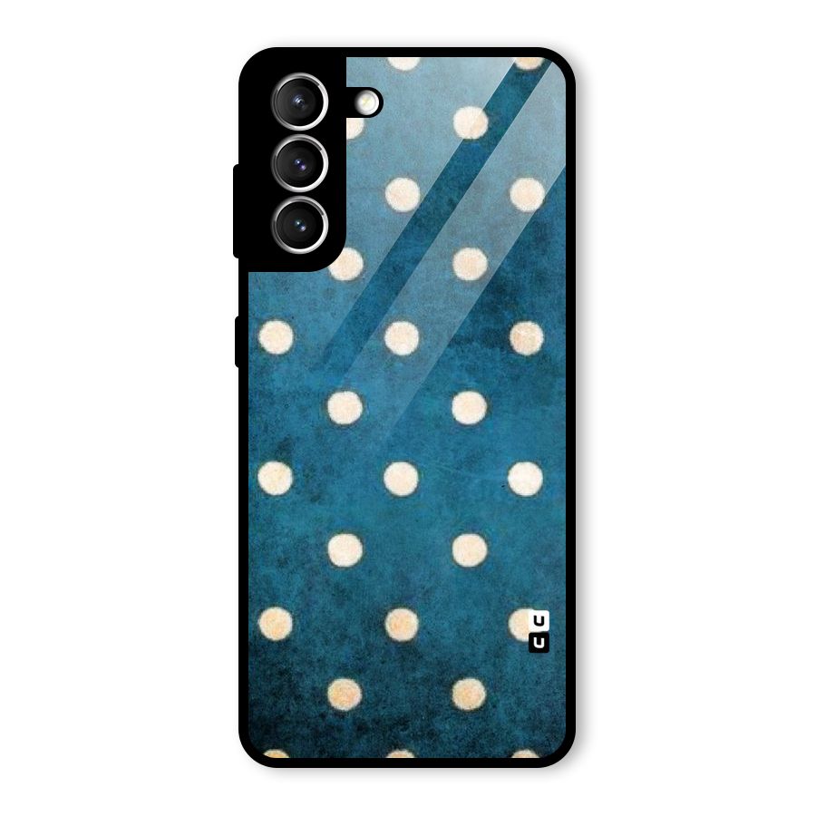 Classic Blue Polka Glass Back Case for Galaxy S21 5G