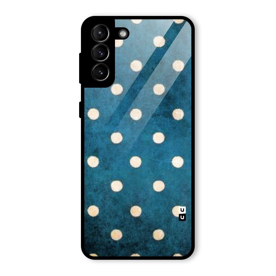 Classic Blue Polka Glass Back Case for Galaxy S21 Plus