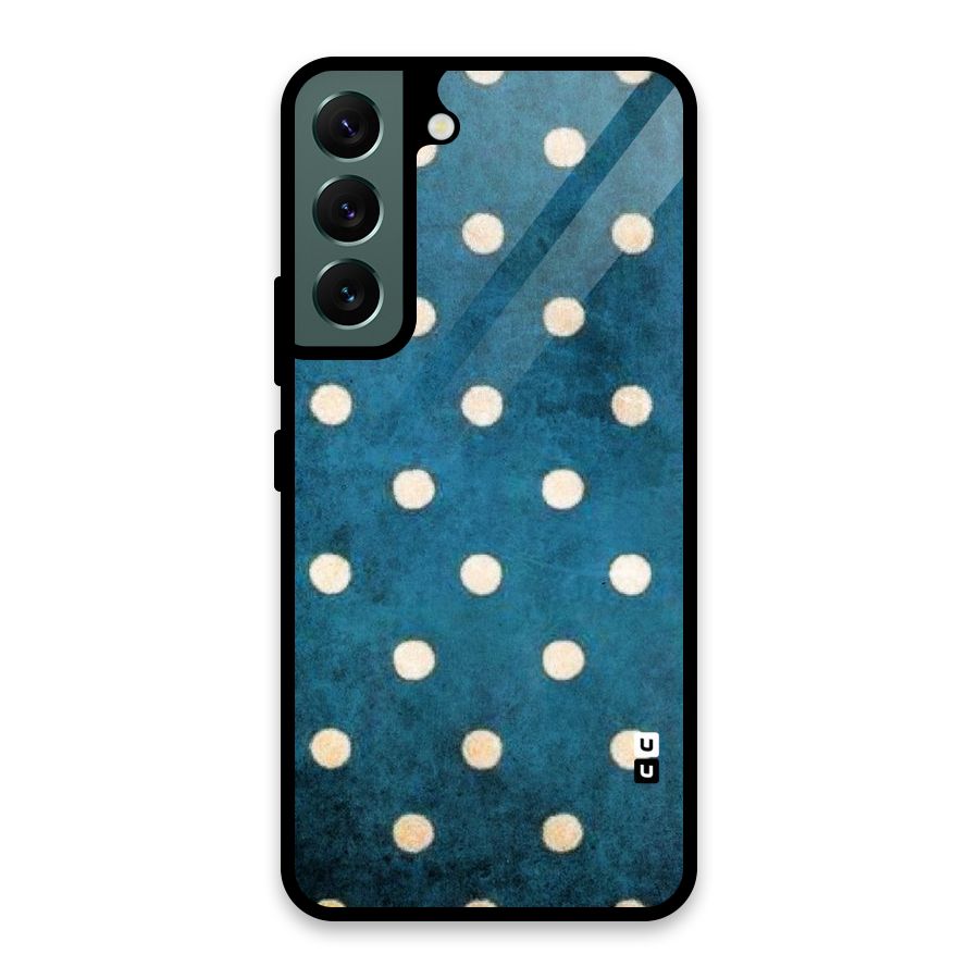 Classic Blue Polka Glass Back Case for Galaxy S22 5G