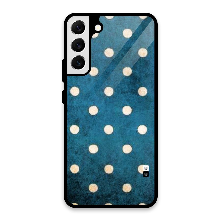 Classic Blue Polka Glass Back Case for Galaxy S22 Plus 5G
