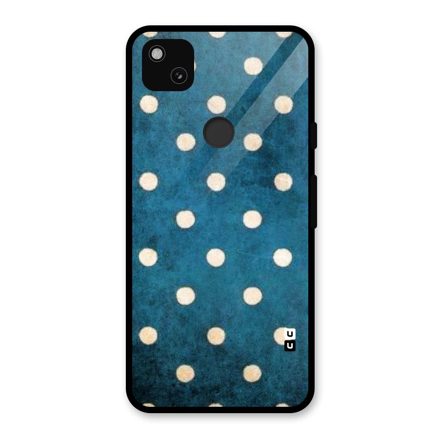 Classic Blue Polka Glass Back Case for Google Pixel 4a