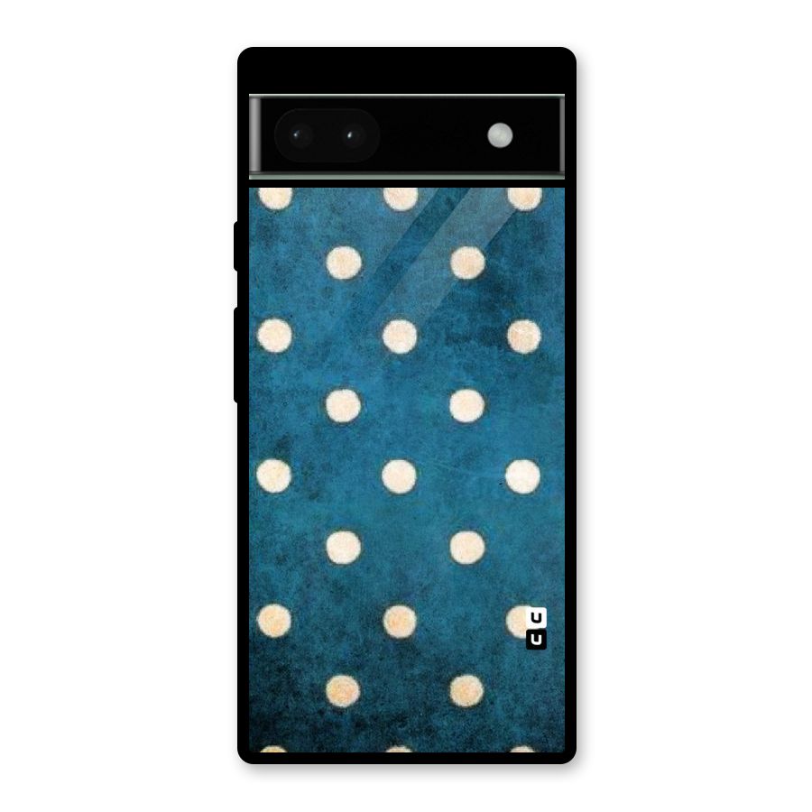 Classic Blue Polka Glass Back Case for Google Pixel 6a