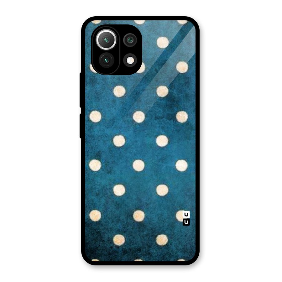 Classic Blue Polka Glass Back Case for Mi 11 Lite