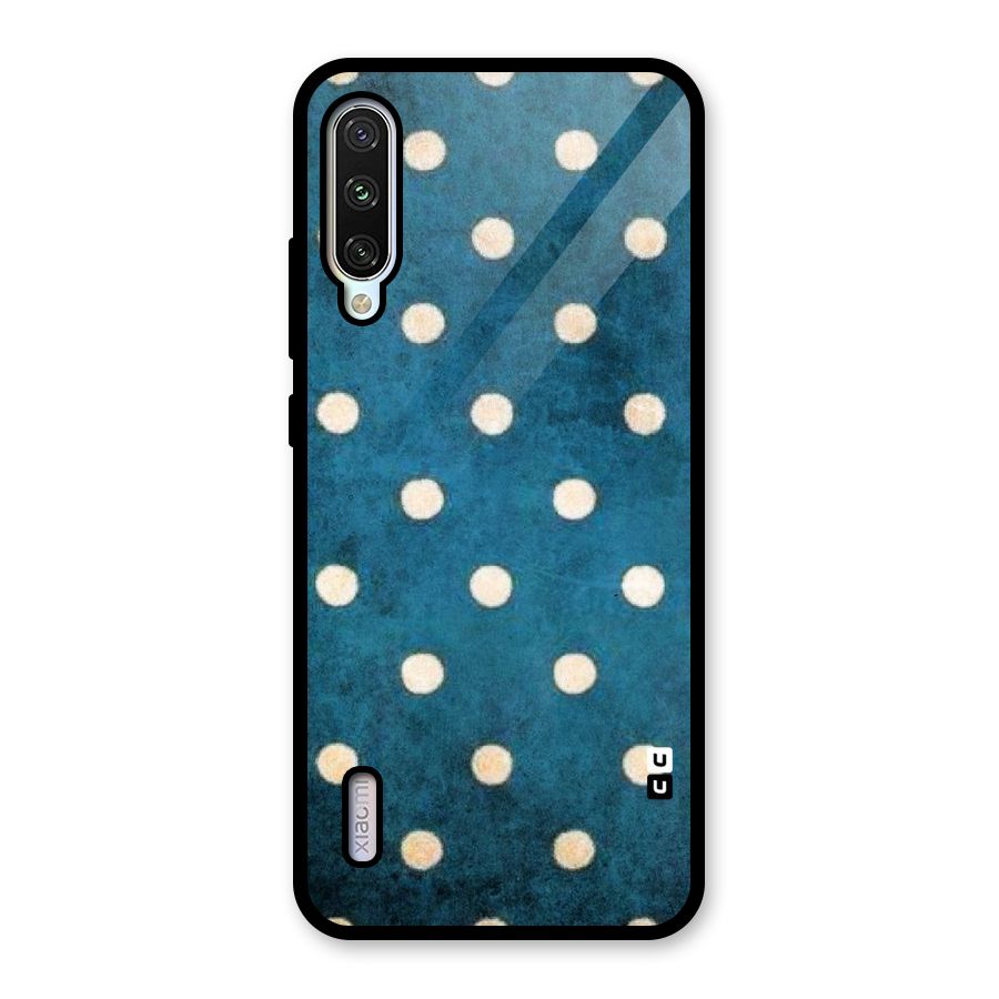 Classic Blue Polka Glass Back Case for Mi A3