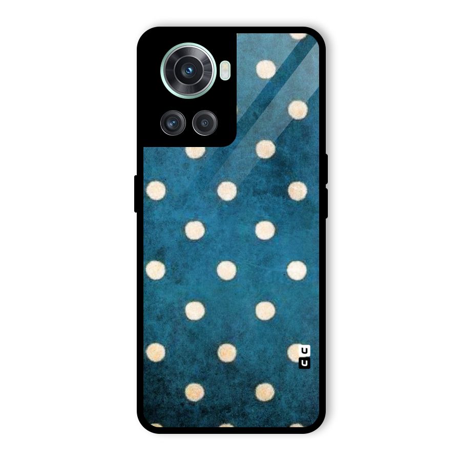 Classic Blue Polka Glass Back Case for OnePlus 10R
