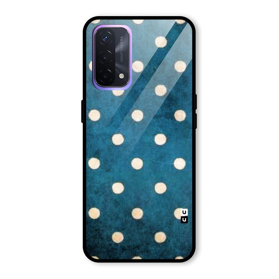 Classic Blue Polka Glass Back Case for Oppo A74 5G