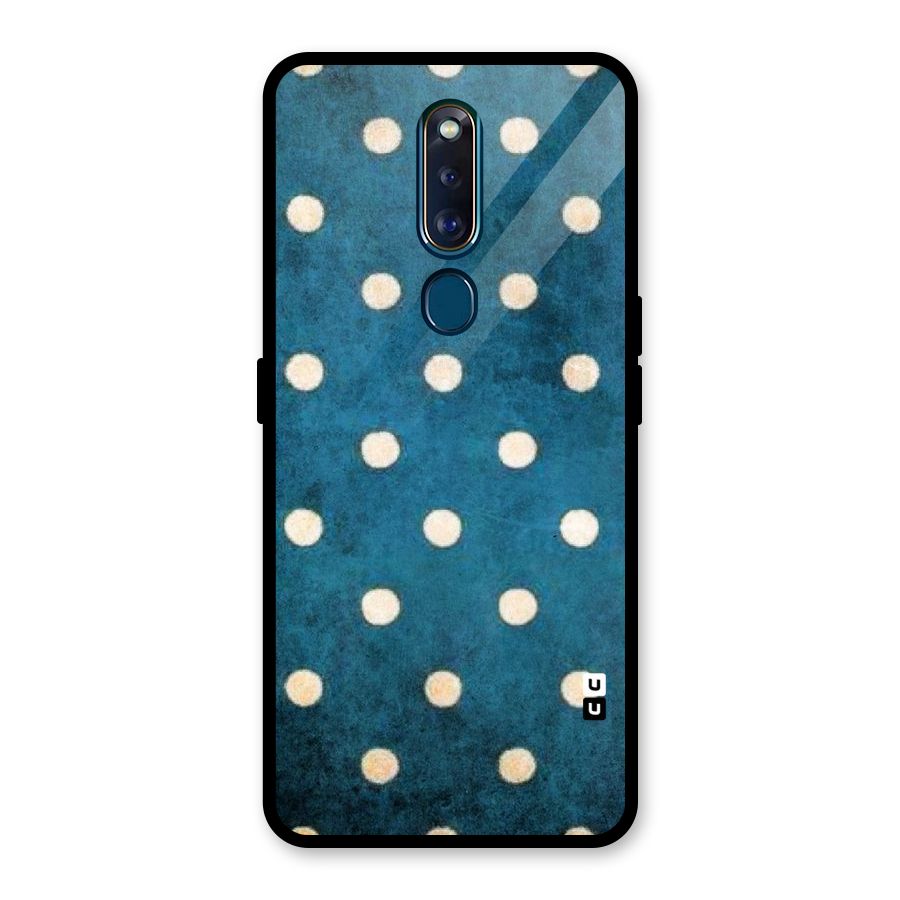Classic Blue Polka Glass Back Case for Oppo F11 Pro