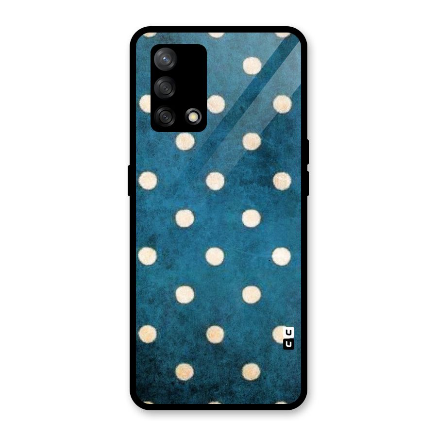 Classic Blue Polka Glass Back Case for Oppo F19